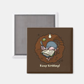 保書!キュートやる気を起こさせるモグラ作家 マグネット (正面/裏面)