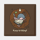 保書!キュートやる気を起こさせるモグラ作家 マグネット (正面)