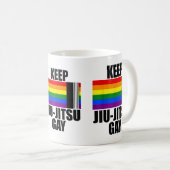 保柔術ゲイシャツLGBTゲイプライド月2024 コーヒーマグカップ (正面右)