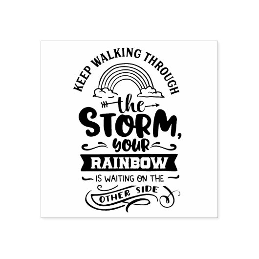 保歩くスルー・ザ・ストームやる気を起こさせる引用文 ラバースタンプ (インプリント)