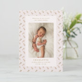 保水色 | ベビー出生届 招待状 (スタンド正面)