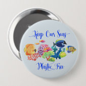 保海プラスチック製フリー海魚 缶バッジ (正面&裏面)