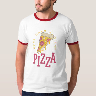 保温食べいピザおもしろい- Tシャツ