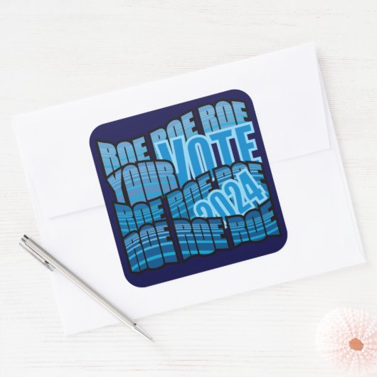 保漕ぎ – ROE ROE投票を開く スクエアシール (封筒)