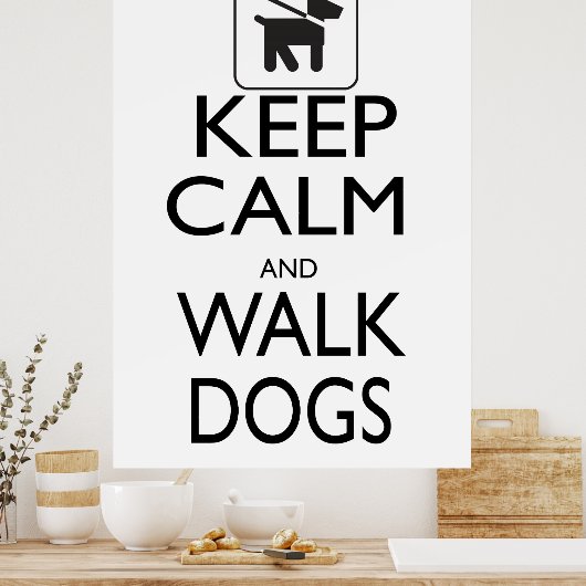 保犬の散歩 ポスター (キッチン)