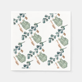 保男女兼用保 |水彩赤ちゃんシャワー スタンダードカクテルナプキン