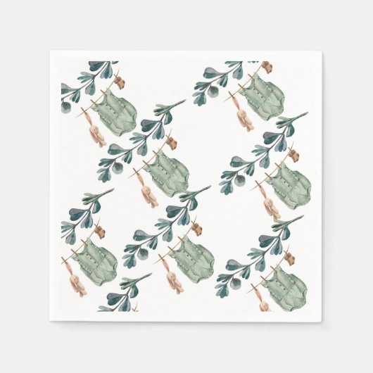 保男女兼用保 |水彩赤ちゃんシャワー スタンダードカクテルナプキン (正面)