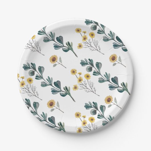 保男女兼用保 |水彩赤ちゃんシャワー ペーパープレート (正面)