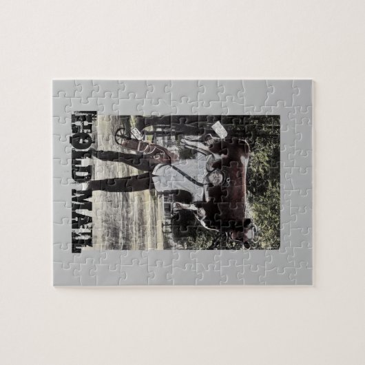 保留メールおもしろいワークギフトアンティーク退職メールマン ジグソーパズル (横)