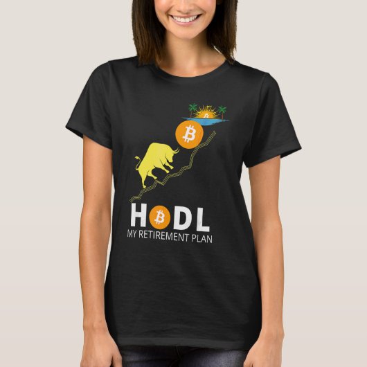 保留Bitcoin私の退職計画Bitcoin Millliona Tシャツ (正面)