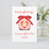 保白熱［赤熱］光を放つ3.5インチx 5インチフラットサンキューカード サンキューカード (スタンド正面)