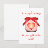 保白熱［赤熱］光を放つ3.5インチx 5インチフラットサンキューカード サンキューカード (正面/裏面)