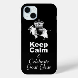保祝Calm Goat Year Black iPhone Case iPhone 15 Miniケース