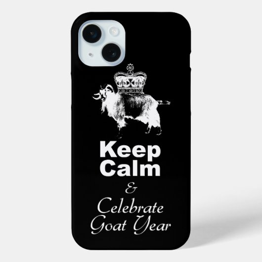 保祝Calm Goat Year Black iPhone Case Case-Mate iPhoneケース (裏面)