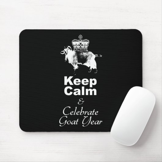 保祝Calm Goat Year Black Mouse pad マウスパッド (マウス)