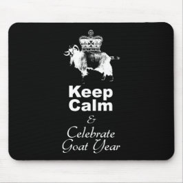 保祝Calm Goat Year Black Mouse pad マウスパッド