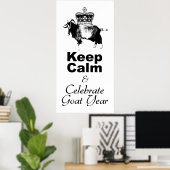 保祝Calm Goat Year Choose Color Poster ポスター (ホームオフィス)