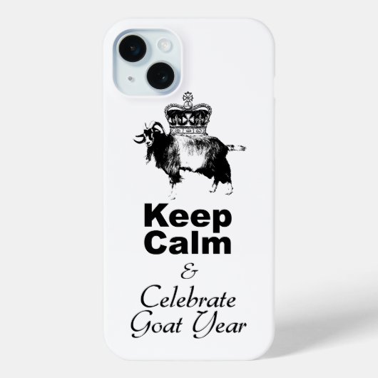 保祝Calm Goat Year White iPhone Case Case-Mate iPhoneケース (裏面)