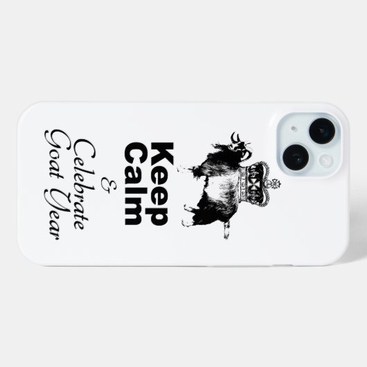 保祝Calm Goat Year White iPhone Case Case-Mate iPhoneケース (裏面 (横))