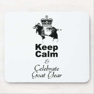 保祝Calm Goat Year White Mouse Pad マウスパッド