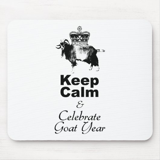 保祝Calm Goat Year White Mouse Pad マウスパッド (正面)