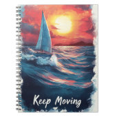 保移動Sailboat Journalのカバー – 感動的 ノートブック (正面)