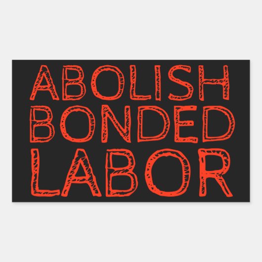 保税労働を廃止する 長方形シール (正面)