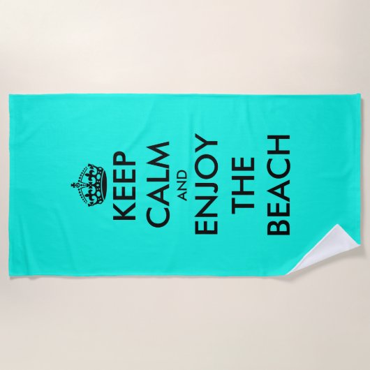保穏楽しむやかなビーチおもしろい夏引用文 ビーチタオル (正面)