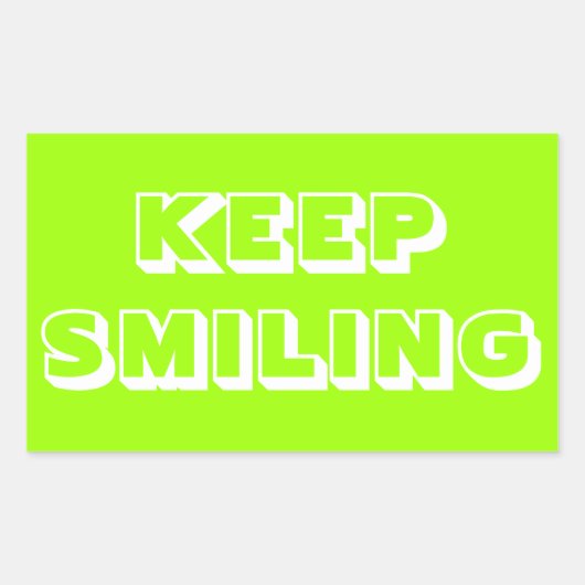 保笑う緑の白いカード 長方形シール (正面)