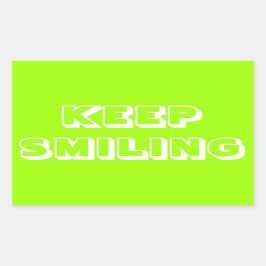 保笑う緑の白いカード 長方形シール