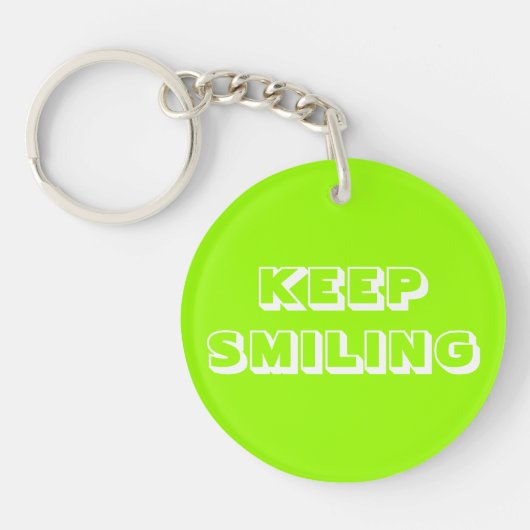 保笑う緑の白 キーホルダー (正面)