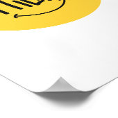 保笑顔の黄色かわいいスマイル感動的引用文 ポスター (角)