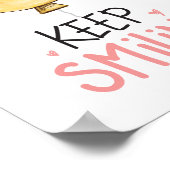 保笑顔黄色かわいいスマイルバルーン引用文 ポスター (角)