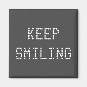 保笑顔、木炭の灰色のホワイトマグネット マグネット (正面)