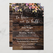 保素朴保フローラ持って持つ披露宴 招待状 (正面/裏面)