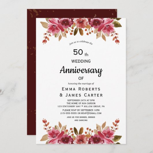 保素朴保50周年記念招待状 招待状 (正面/裏面)