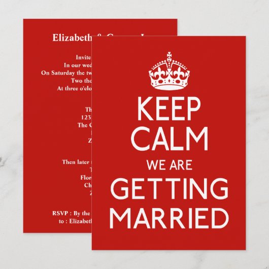 保結婚の準備 – 結婚s 招待状 (正面/裏面)