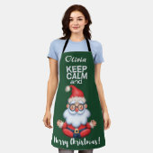 保聖降誕祭の名パーソナライズされた前 エプロン (着用した状態)