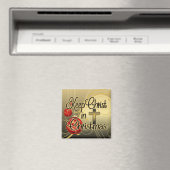 保聖降誕祭金ゴールド/赤キリスト教徒 マグネット (インサイチュ (食洗機))