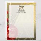 保聖降誕祭金ゴールド/赤キリスト教徒 レターヘッド (正面/裏面)