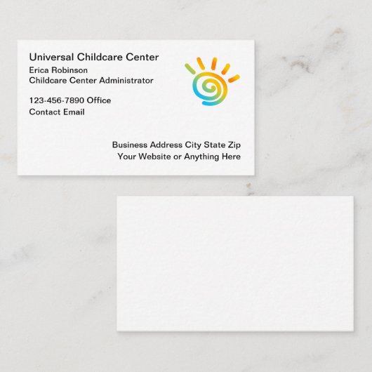 保育センター管理者 名刺 (正面/裏面)