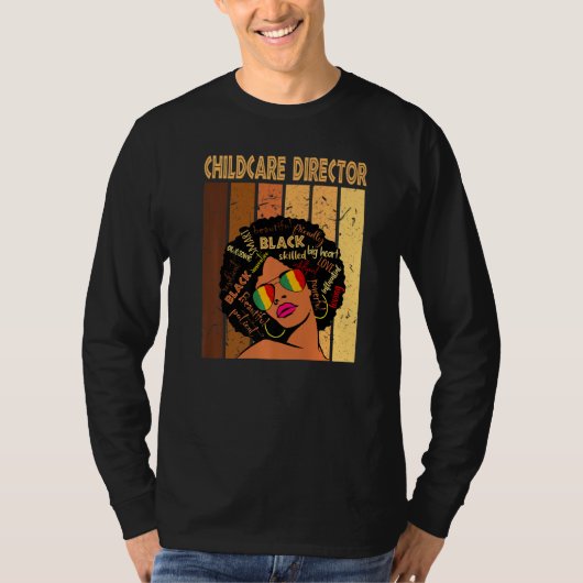 保育ディレクターAfro African American Black His Tシャツ (正面)