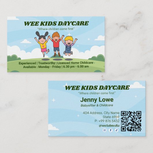 保育プロフェッショナル事業 | ハッピーキッズ 名刺 (正面/裏面)