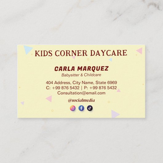 保育プロフェッショナル事業 | 免許保育 名刺 (裏面)