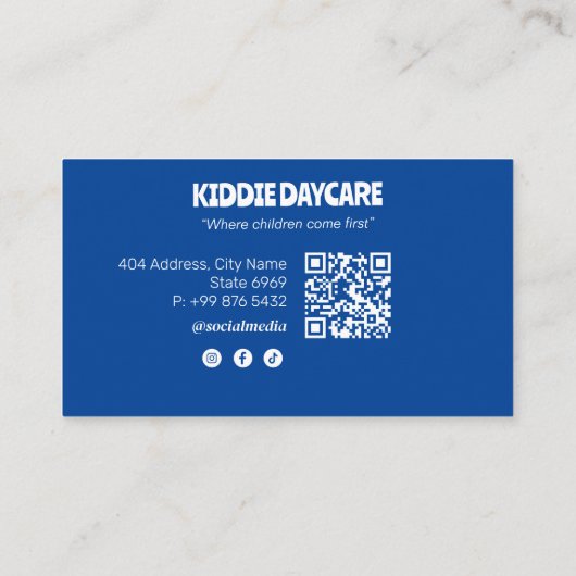 保育プロフェッショナル事業 | 深い青 名刺 (裏面)