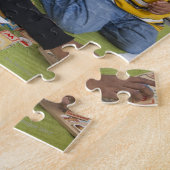 保育中の幼児と先生 ジグソーパズル (側面)