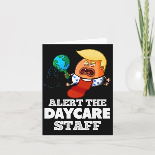 保育係に警告しろ!アンチおもしろいトランプ カード (正面)