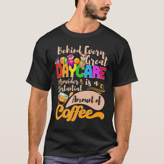 保育先生コーヒードリンカー保育士 Tシャツ (正面)