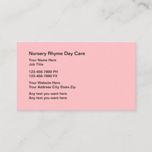 保育園のデイケア 名刺 (裏面)