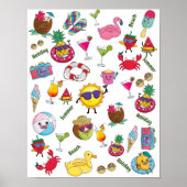 保育園の夏のポスター | 子供部屋のポスター ポスター (正面)